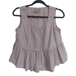 Anthropologie Light Purple Sleeveless Peplum Top